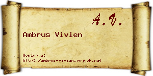 Ambrus Vivien névjegykártya